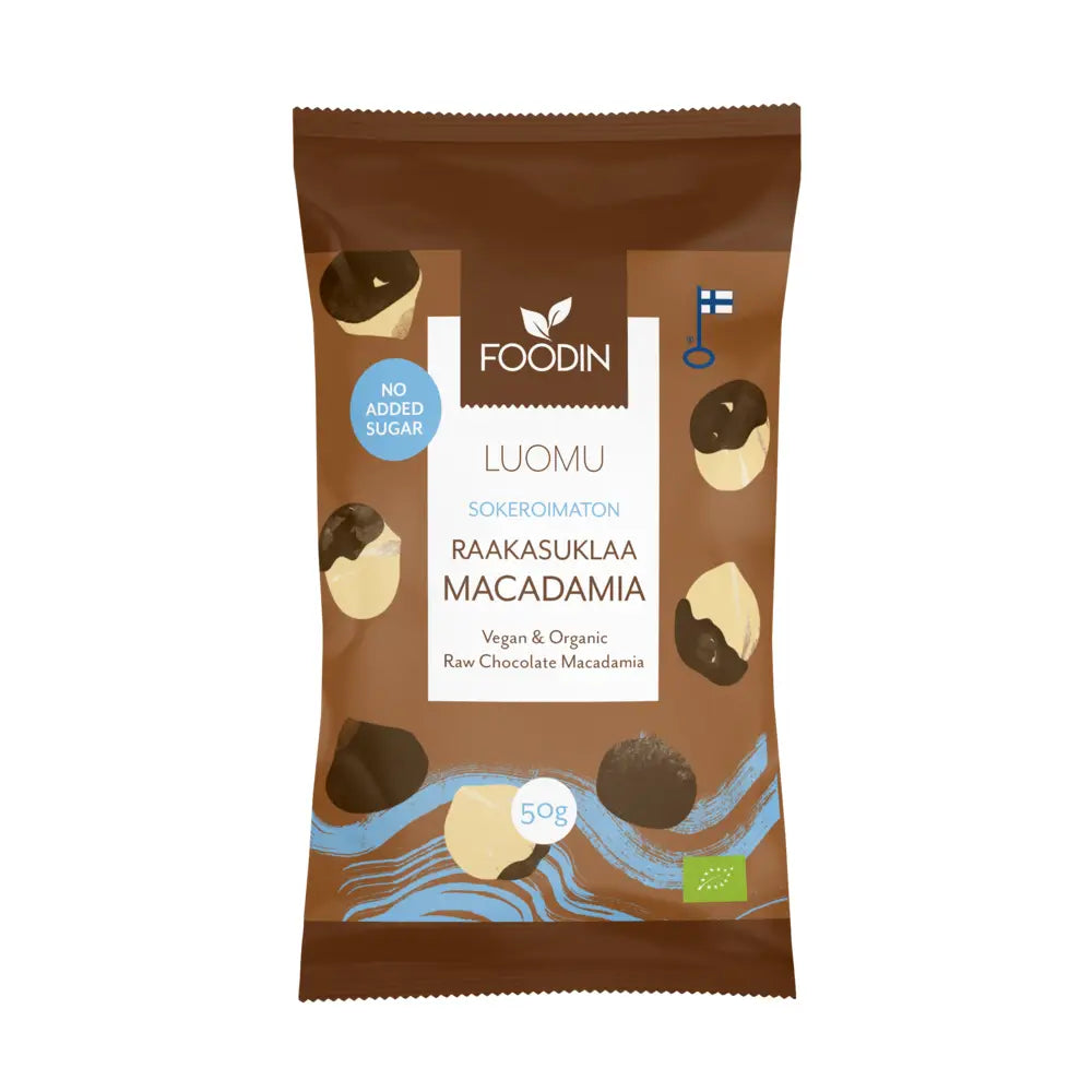 Macadamia Au Chocolat Cru, Sans Sucre Ajouté, Biologique, 50g