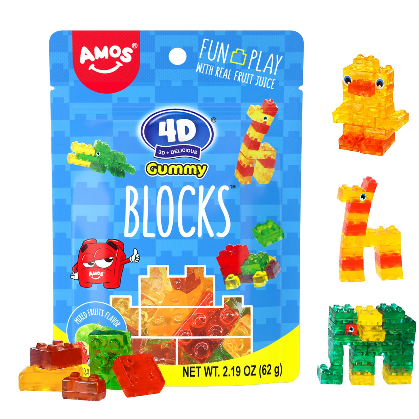 Amos 4D Gummy Blocks 72g
