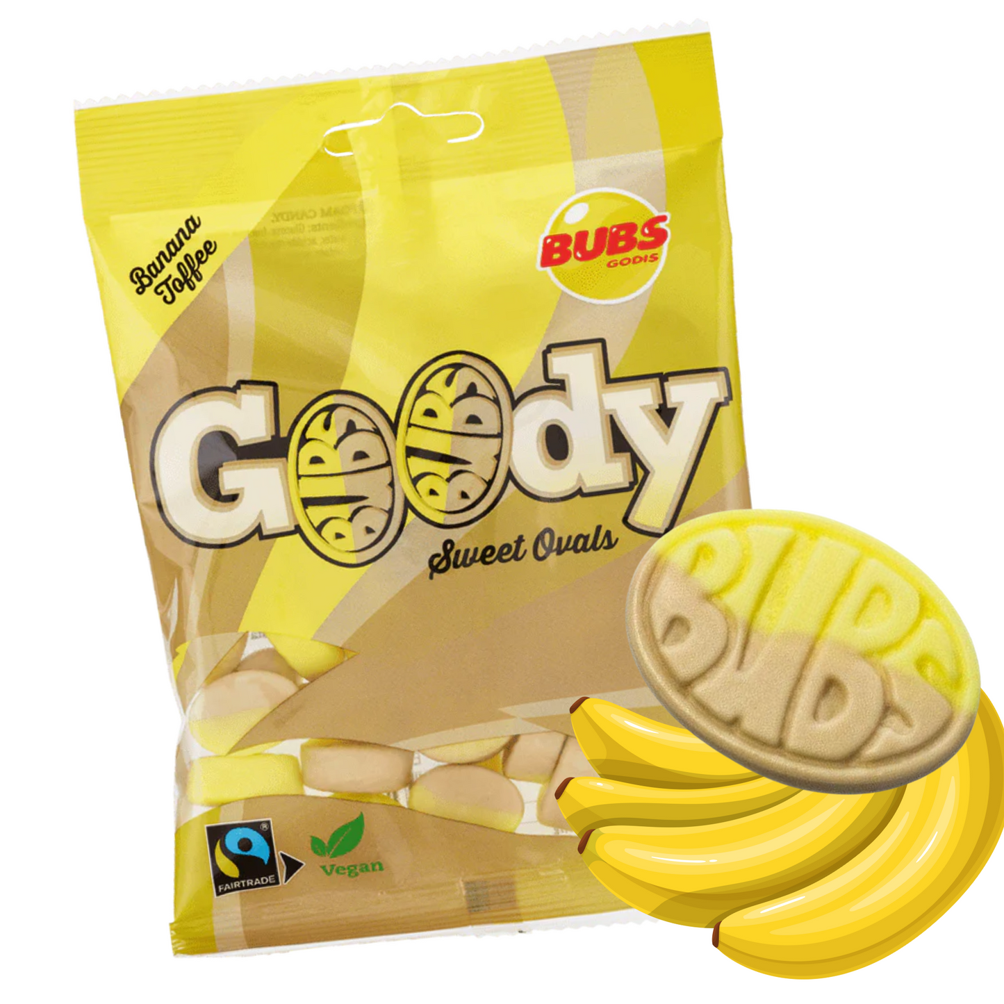 Bubs Godis Goody Sweet Ovals Banana 90g