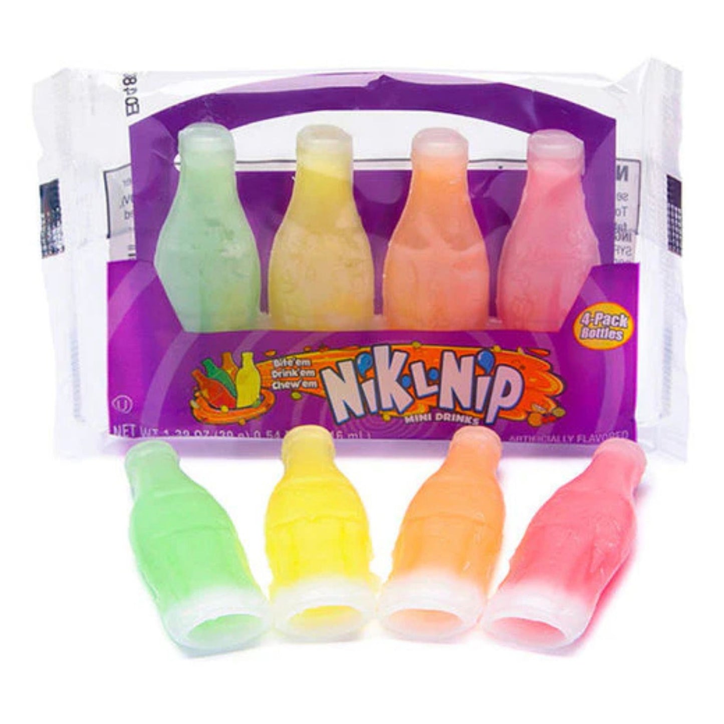 Nik-L-Nip Wax Candy 4 Mini Drinks 39g