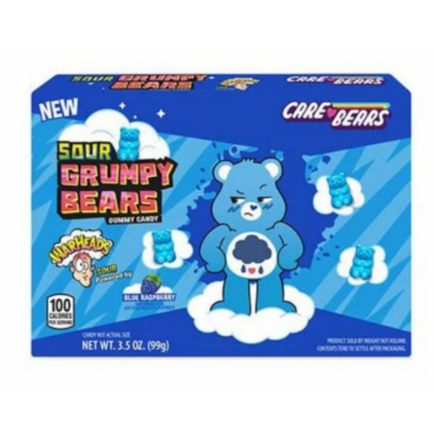 Warheads Sour Grumpy Bears Blue Raspberry 99g