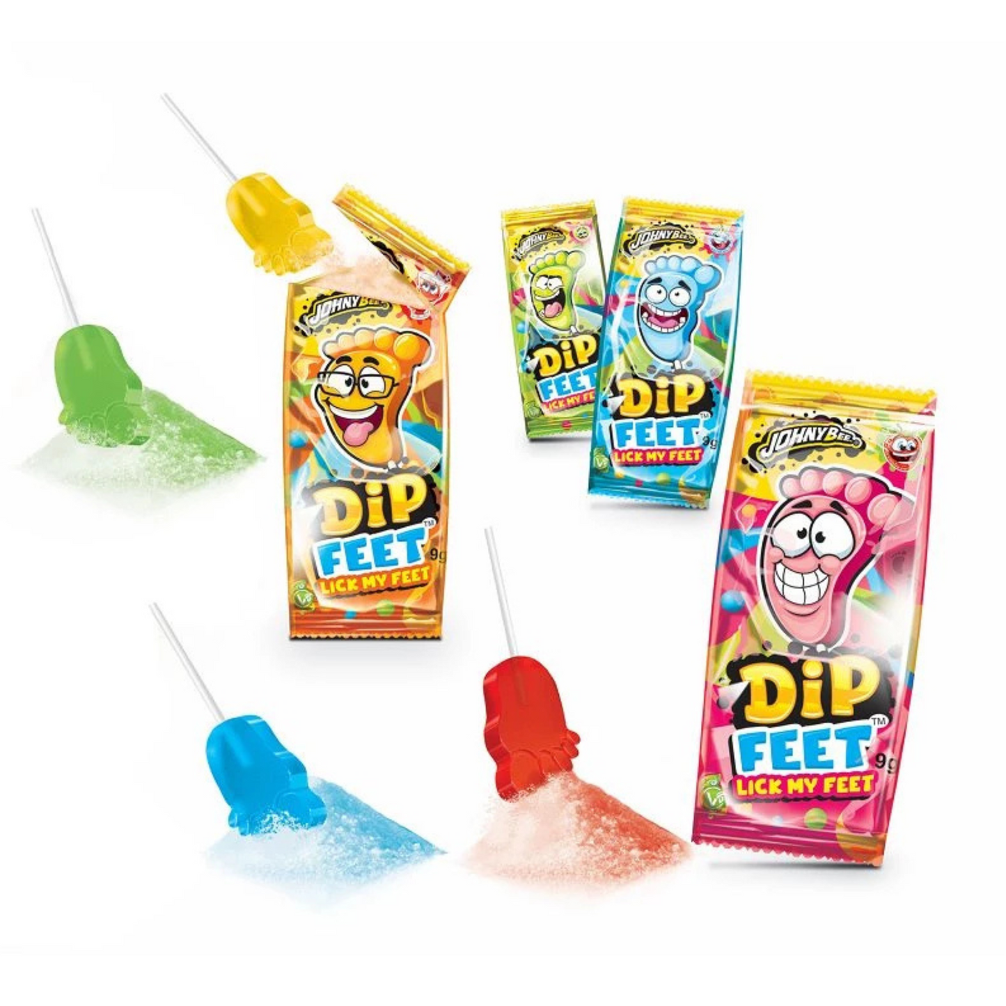 Johny Bee Dip Feet Lollipop & Powder 9g