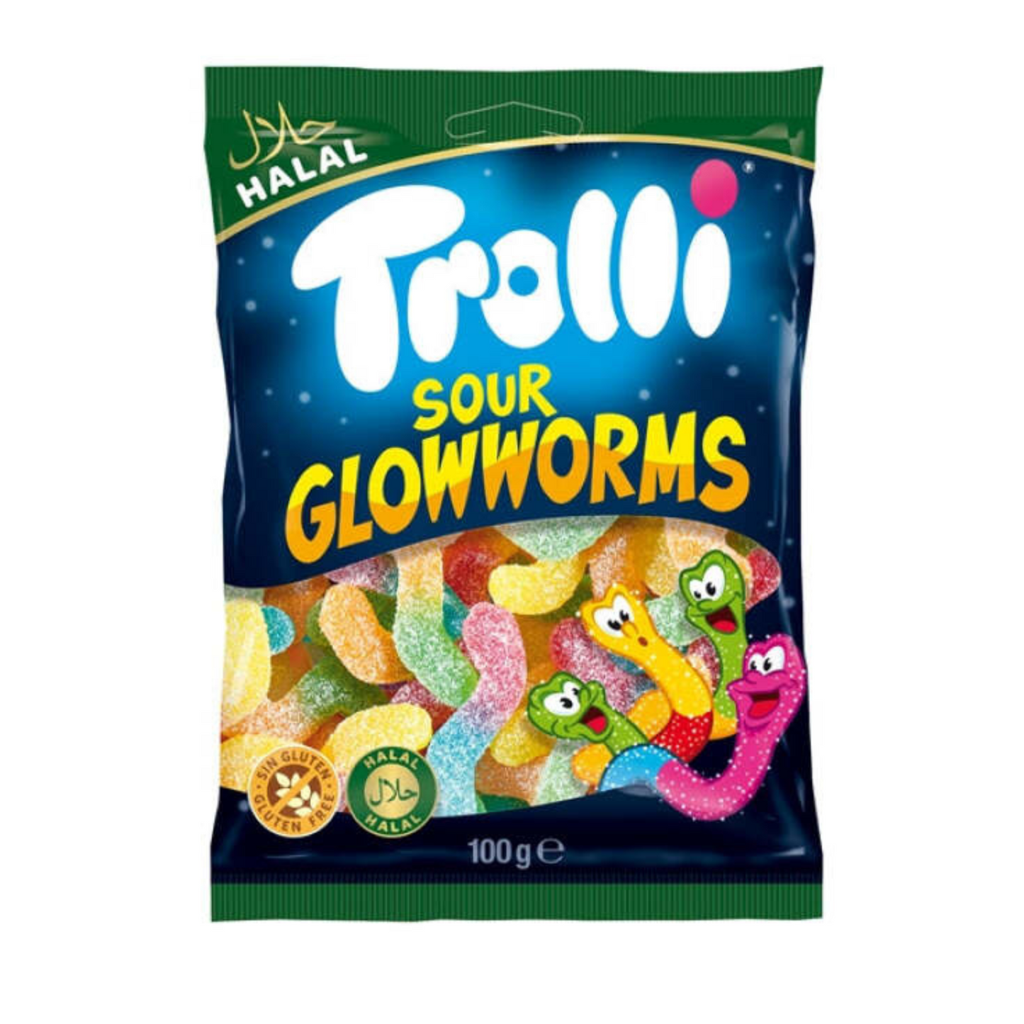 Trolli Sour Glowworms Halal 100 gr.