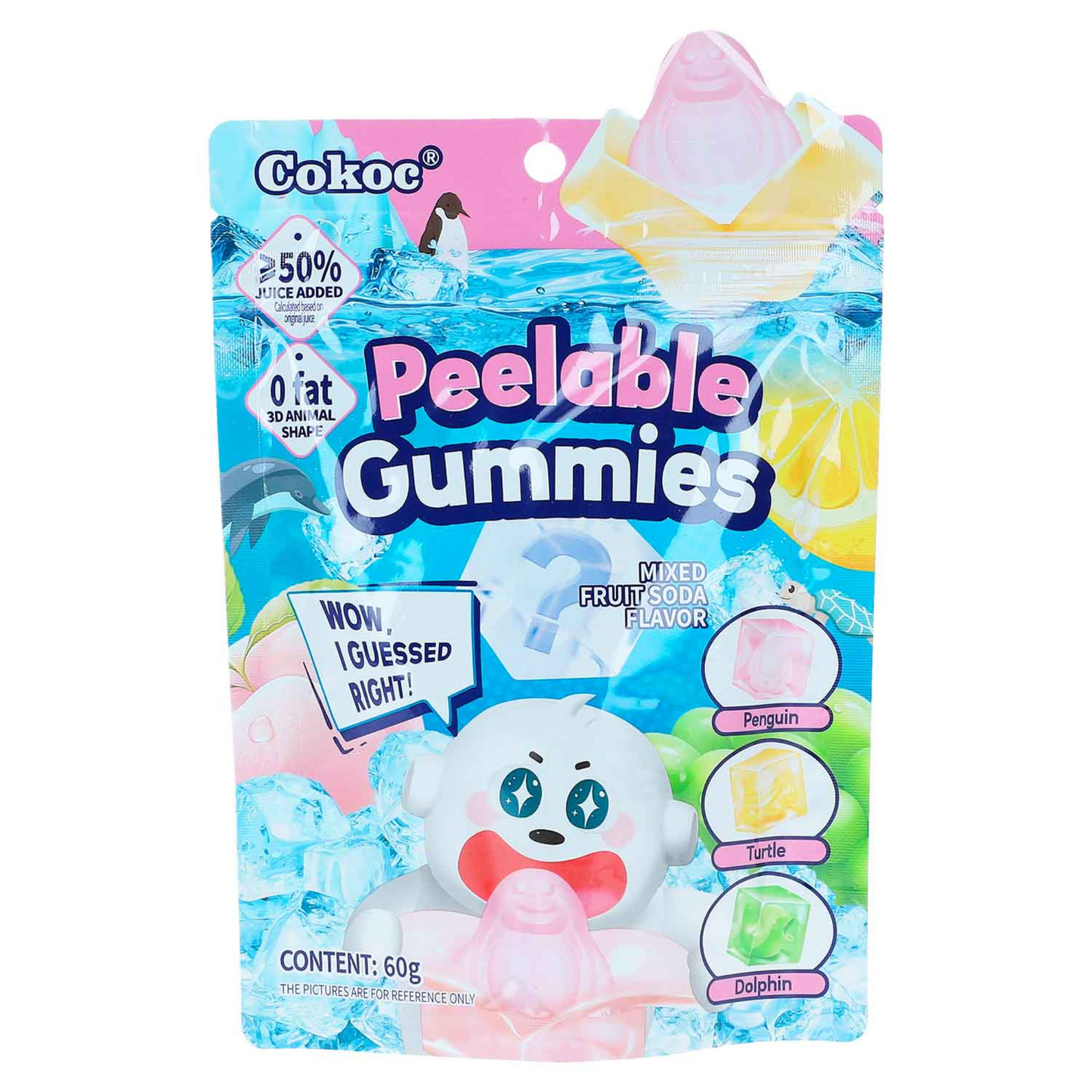 Cokoc Peelable Gummies Mixed Fruit Soda 60g