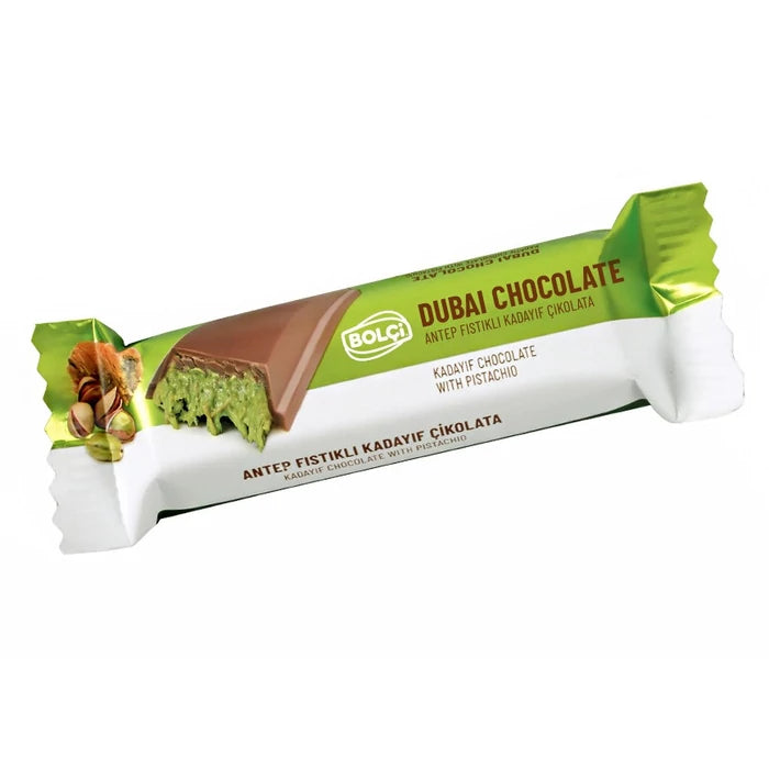 Bolci Dubai Milk Chocolate with Pistachio Kadayif Pasta Filling 30g