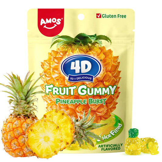 Amos 4D Fruit Gummy Ananas 120g