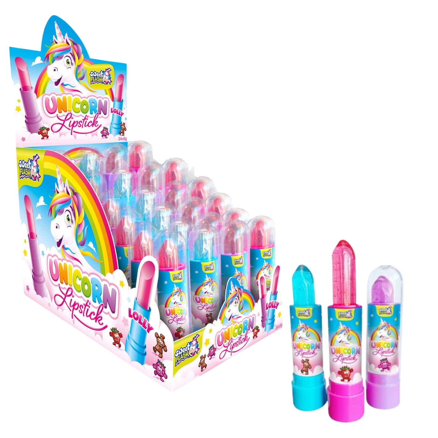 Unicorn Lipstick Lolly (display 24 pcs)