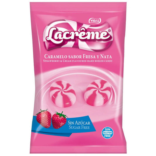Vidal Lacrême Sugar Free Strawberry & Cream 80g