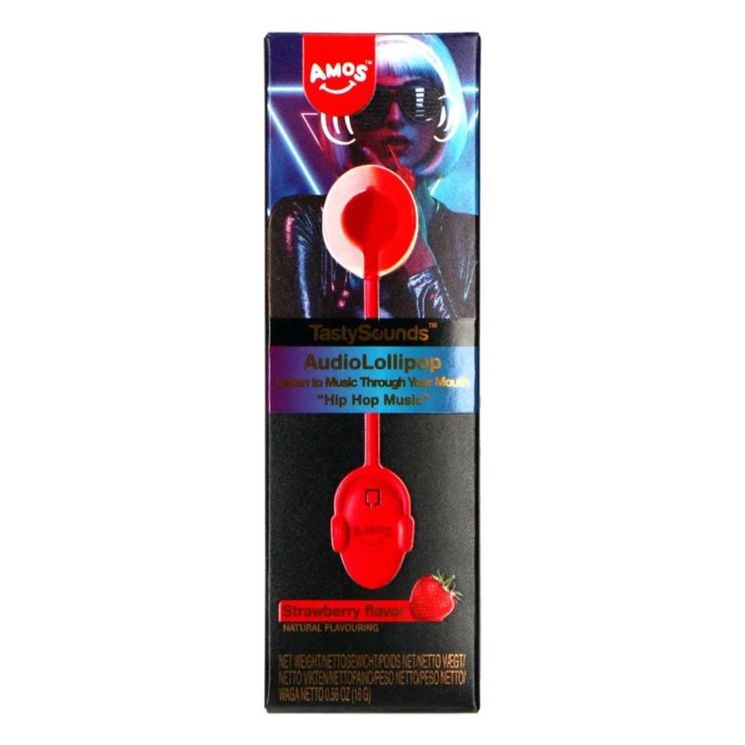 TastySounds Audio Lollipop Strawberry Hip-Hop Music 37g