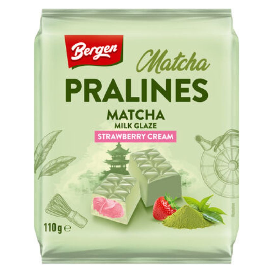 Bergen Matcha Praliné Strawberry 110g