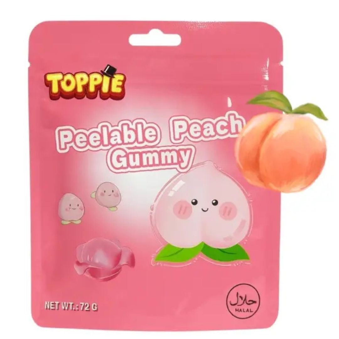 Toppie Halal Peelable Peach Gummy 72g