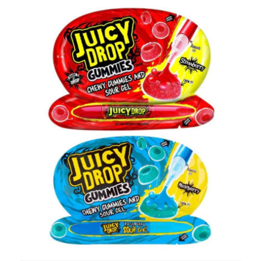 Bazooka Juicy Drop Gummies Strawberry & Raspberry 12 x 57g