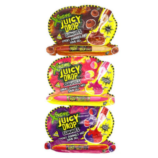 Bazooka Juicy Drop Gummies Xtreme Mixed Flavours 12 x 57g