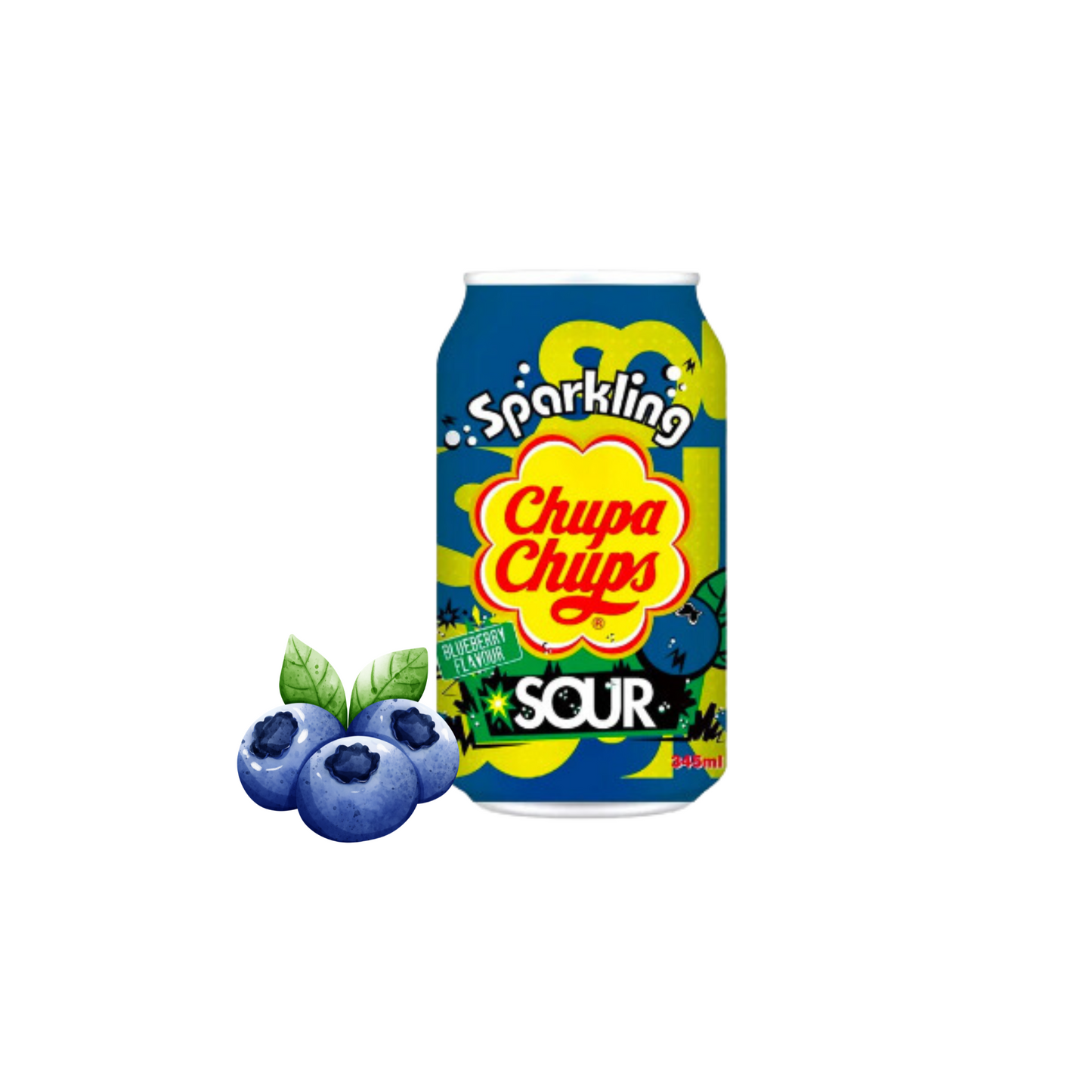 Chupa Chups Sparkling Sour Blueberry 345ml