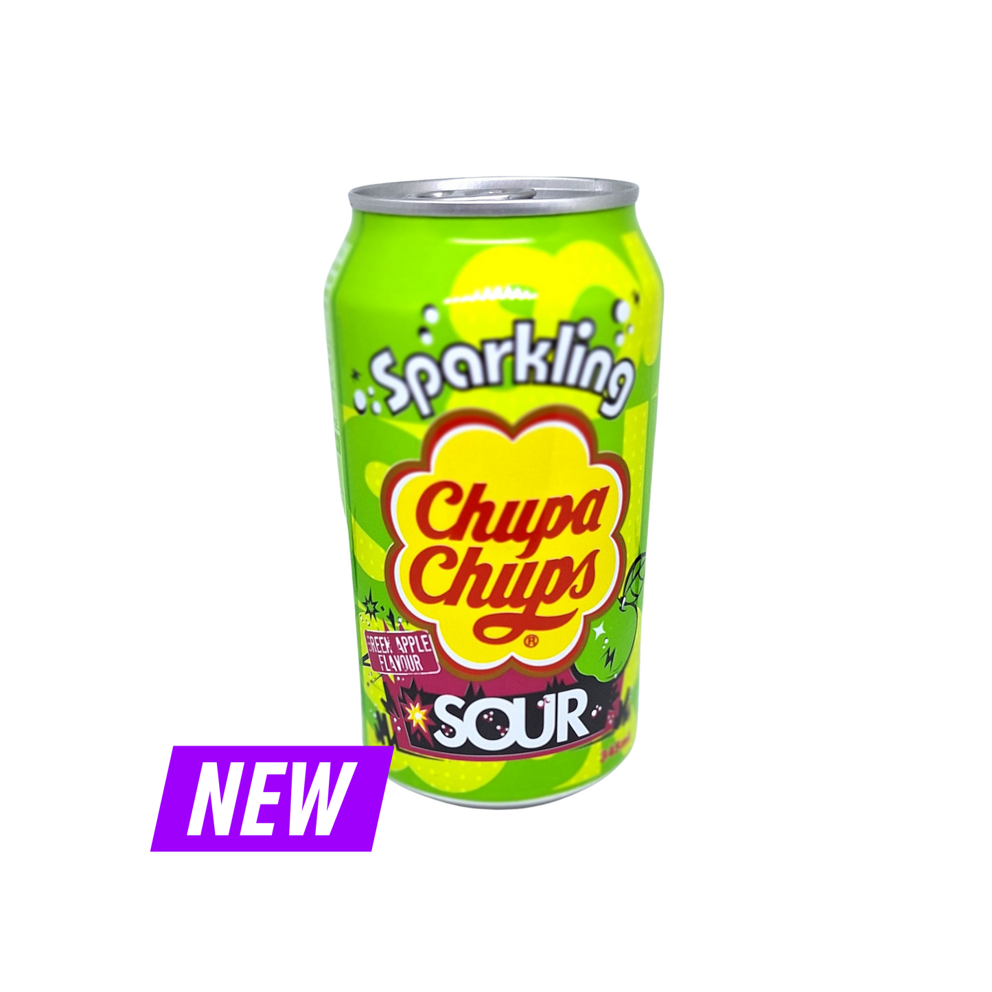 Chupa Chups Sparkling Sour Green Apple 345ml