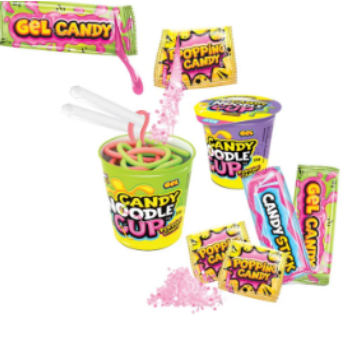 Johny Bee Poppin Candy Noodle Cup 55 gr.