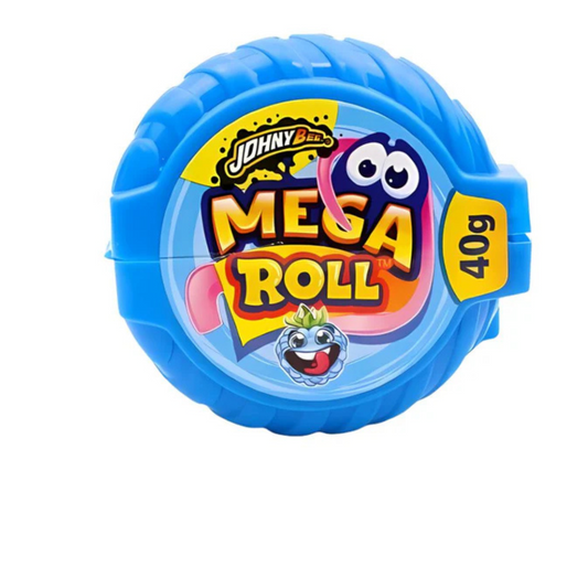 Johny Bee Mega Roll Gum Blue Raspberry 40 gr.